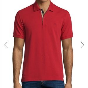 Burberry Mens Polo Shirt Red Authentic